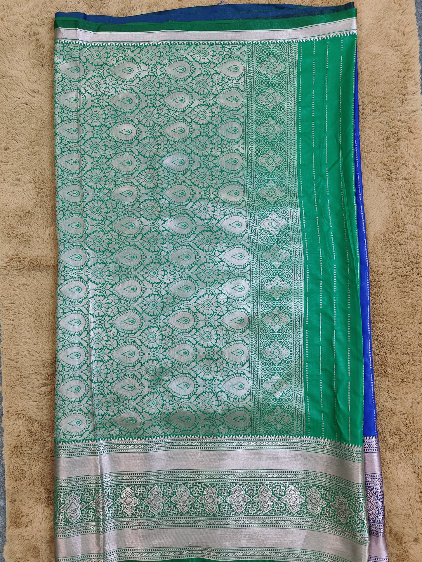 Kalanjali-Persian Blue Colour Chiniya Silk Banarasi Saree
