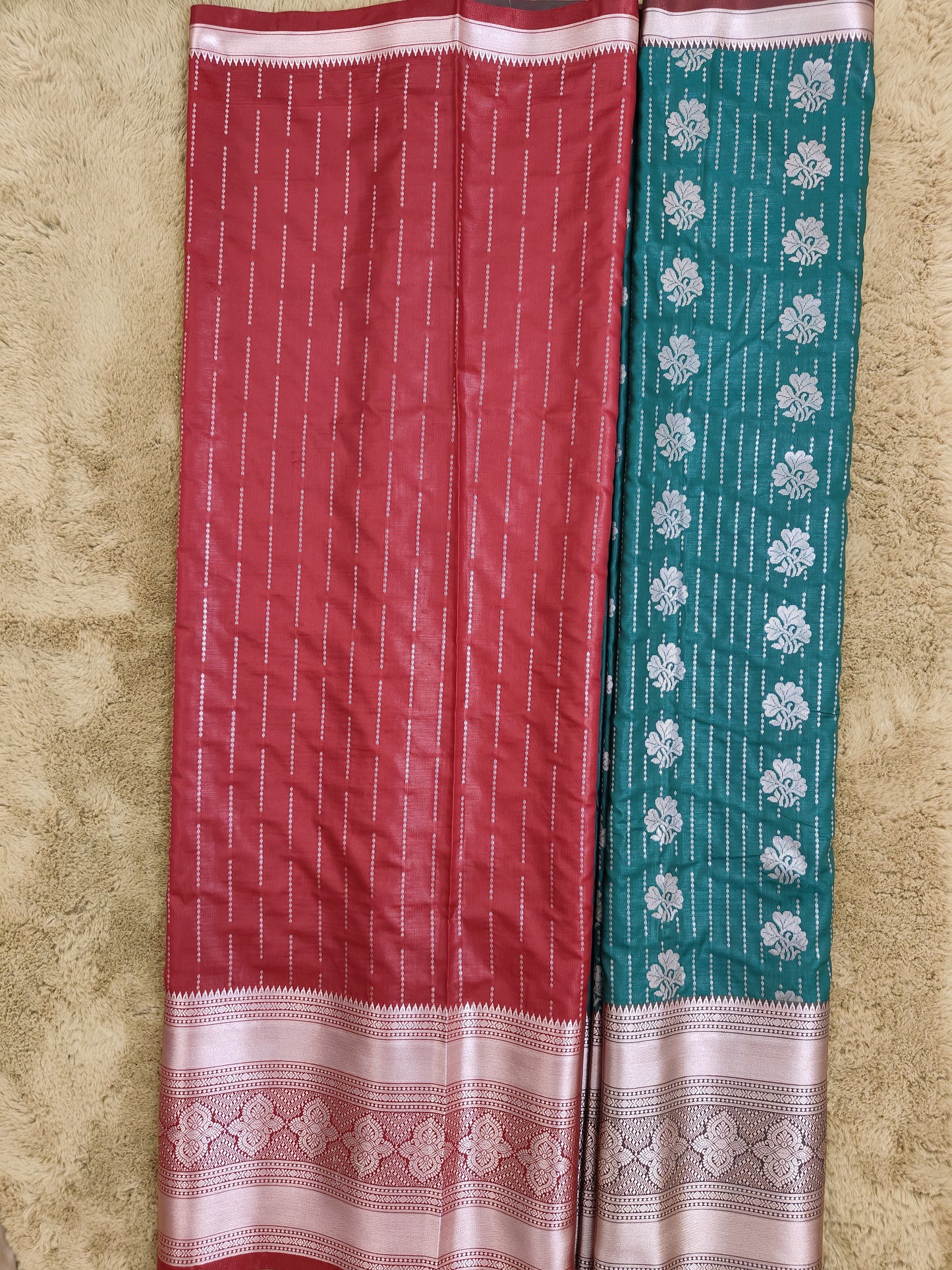 Kalanjali-Dark Green Colour Chiniya Silk Banarasi Saree