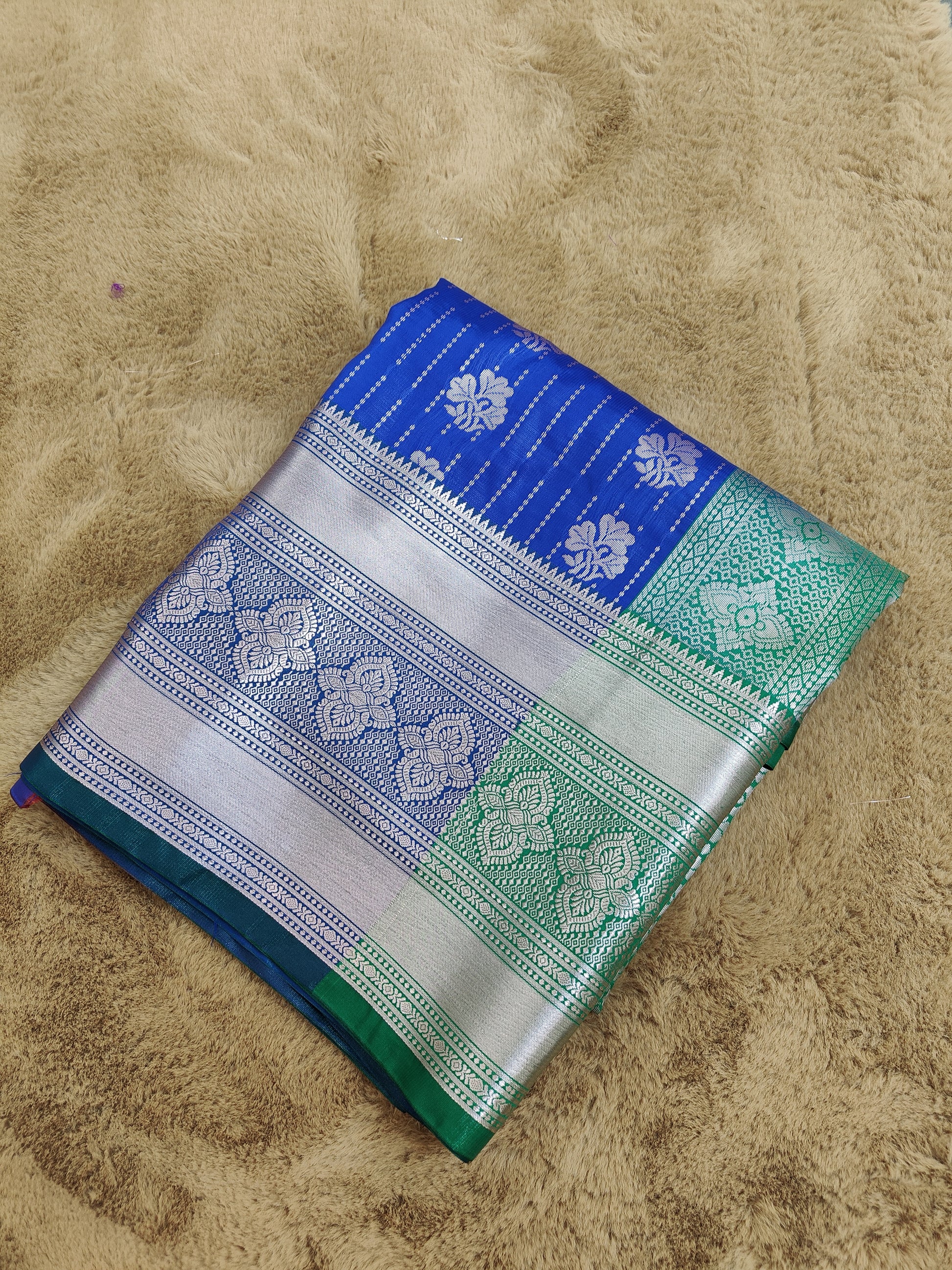 Kalanjali-Persian Blue Colour Chiniya Silk Banarasi Saree