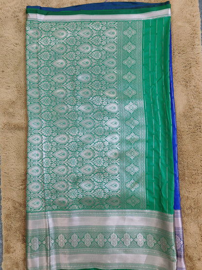 Kalanjali-Persian Blue Colour Chiniya Silk Banarasi Saree