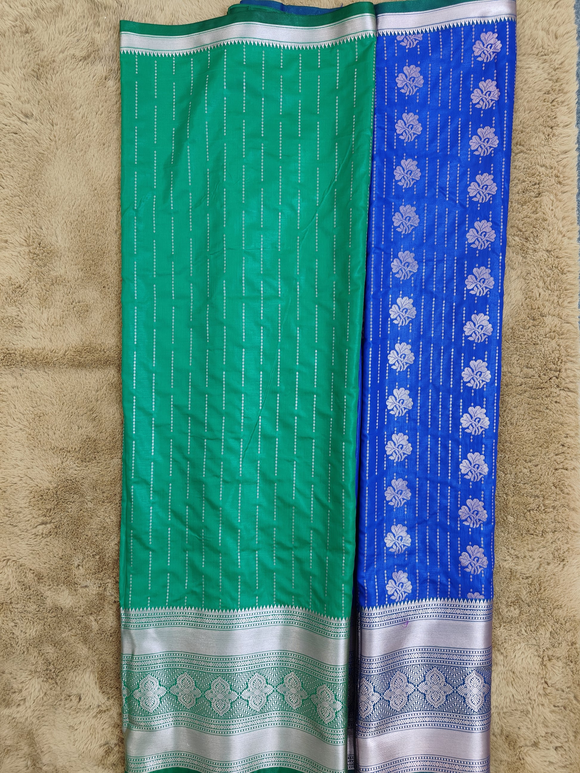 Kalanjali-Persian Blue Colour Chiniya Silk Banarasi Saree 4