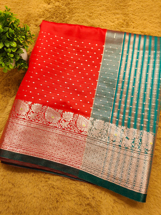 Naman Booti-Crimson Red Colour Soft Silk Banarasi Saree