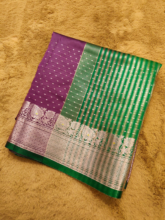 Naman_Booti-Twilight_Magenta_Colour_Soft_Silk_Banarasi_Saree 1